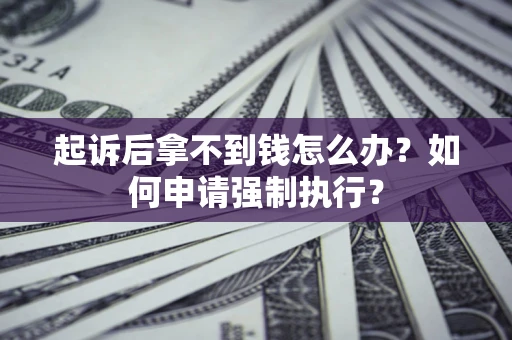武汉起诉后拿不到钱怎么办？如何申请强制执行？