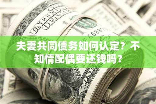 武汉夫妻共同债务如何认定？不知情配偶要还钱吗？