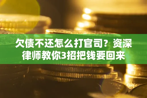 武汉欠债不还怎么打官司？资深律师教你3招把钱要回来