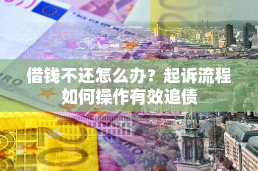武汉借钱不还怎么办？起诉流程如何操作有效追债